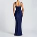 Women Temperament Elegant Spaghetti Strap High Waist Slim Fit Bodycon Long Maxi Dress For Daily Party Occasions_ecoleips.com