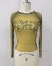 Summer 2024 Women's Sexy Mesh T-Shirt Short Sleeve Letter Print Midriff Baring Street Style Tight Fitting Sheer Top_ecoleips.com