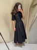 Elegant Belt Women Long Black Dress Full Sleeve Pleated Lapel Waist-Closed Female A Line Dresses 2026 Spring Lady Robes New_ecoleips.com