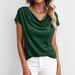 2026 Fashion Spring/Summer Women's Collar Collar Top, Casual Fashion Solid Color Short-Sleeve Top_ecoleips.com