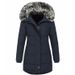 Women's Clothing Winter Warm Cotton Coat With Detachable Faux Fur Hood – Slim Fit, Long Sleeve, Thickened Insulation For Men & Women_ecoleips.com