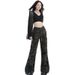 American Camouflage Work Women , Loose High Waisted, Slightly Flared, Floor Hugging, Casual Pants For Autumn And_ecoleips.com