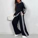 Women's Clothing Women's Striped Pant Sets Autumn/Winter Fashion Casual Long Sleeve Round Neck For Formal & Casual For Women_ecoleips.com