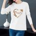 A Fashionable Round-Neck T-Shirt For Women's Autumn/Winter Wear, Perfect For Middle-Aged Mothers Featuring Long Sleeve_ecoleips.com