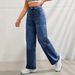 Women's Clothing New Discount Craft Washed Mid Waist Wide Leg Jeans Loose Casual Versatile_ecoleips.com