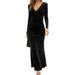 Autumn And Winter Women's Clothing, Velvet V-neck Pleated Hip Skirt, Elegant Fishtail Slim-fitting Dress, Evening Dress._ecoleips.com