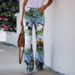 Women's Clothing Summer New Style Printed 3d Trend Irregular Wide Leg Pants Flowers And Birds Loose Casual Wide Leg Trousers_ecoleips.com