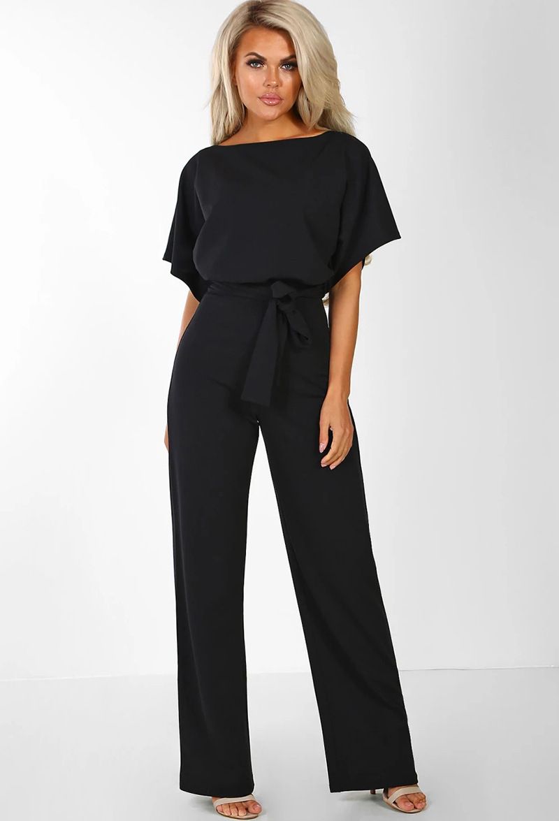 K Women's Button Tied Short Sleeved Jumpsuit_ecoleips.com