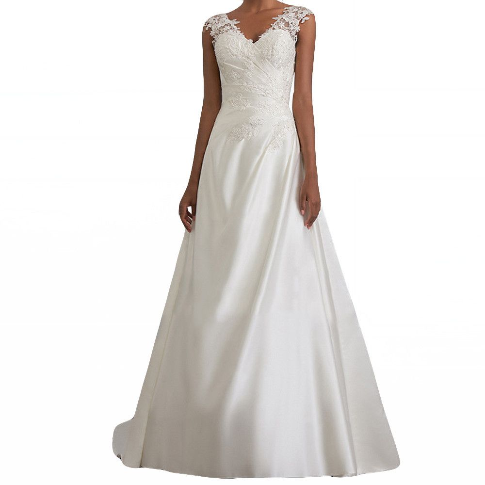 Women's Clothing Women's Solid Color Lace Splicing Suspenders Hollow Backless Dress Toast Wedding Dress Long Skirt_ecoleips.com