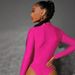 Voya Women's Spicy Style Sexy Hollow Jumpsuit For Spring And Autumn Wear, High Waisted Long Sleeved Rose Red Base Top_ecoleips.com