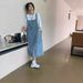 K Cowboy Shoulder Strap Skirt, Female Design Sense, Niche Temperament, Loose Strap Skirt, Slimming Casual Dress_ecoleips.com