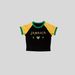 Summer Export Style Women's Slim Fit Short Sleeve T-Shirt Sexy National Flag Embroidery European American Cross Border Top_ecoleips.com