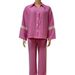 New European American Fashion Women's Clothing: Stylish Lace Button-up Shirt And Pants, Sexy V-neck Lapel Suit_ecoleips.com