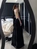 French Style Red V-neck Tie Halter Women, Perfect For Beach Vacation, Sexy Backless With Split, Slimming Long Dress_ecoleips.com