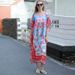 Women's Clothing Green Feather Print Loose Large Size Robe Beach Dress Bikini Sunscreen Shirt_ecoleips.com