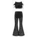 Strapless Short Top And Long Pants Autumn Winter New Ostrich Sequin Two-Piece Set_ecoleips.com