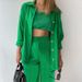 Women's Clothing Wrinkled Lapel Long Sleeved Shirt Trousers Fashion Casual Suit Female Cardigan_ecoleips.com