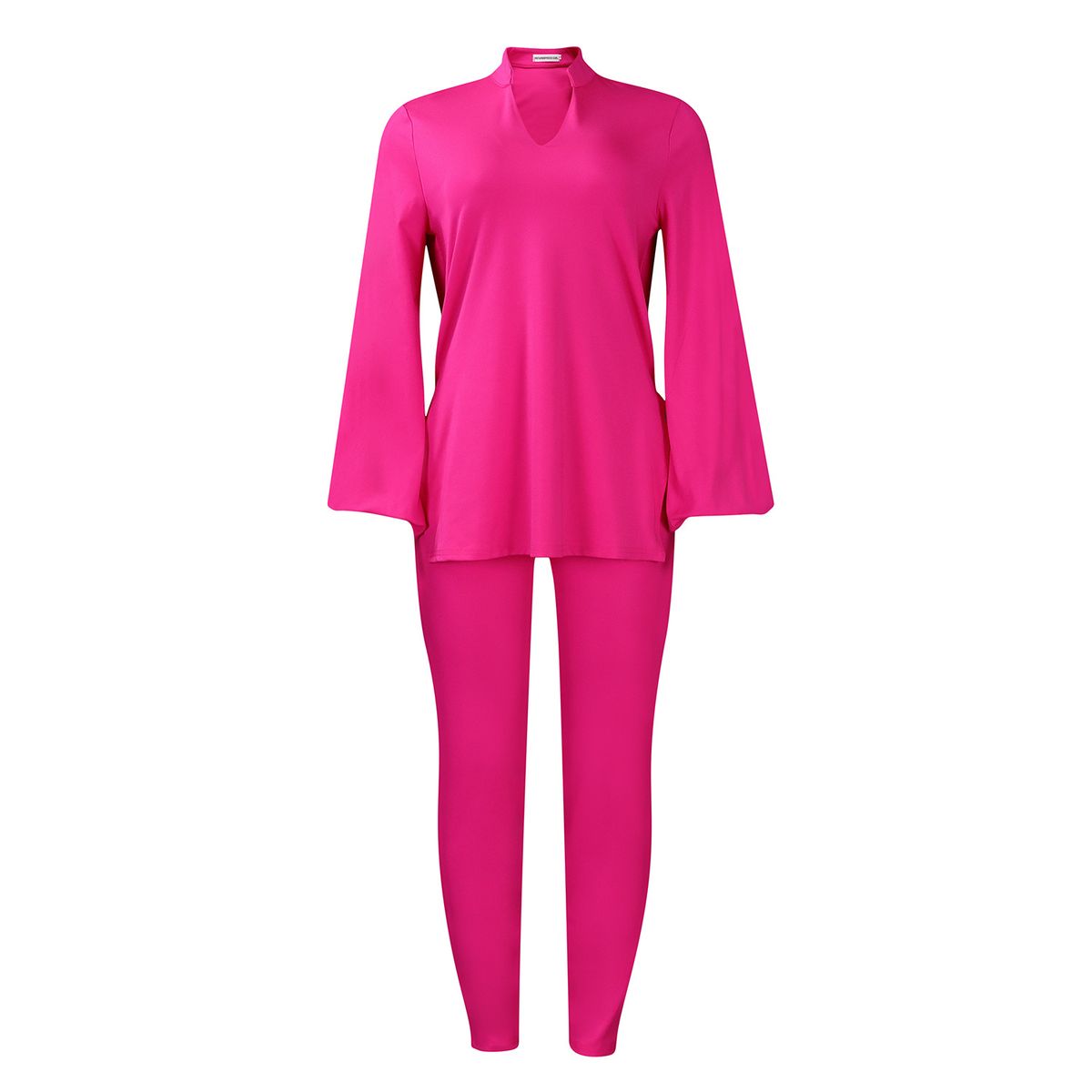 Women’s Clothing Autumn And Winter Fashion Style Solid Color Large Size V Neck Long Sleeved Tops And Pants African Suit_ecoleips.com