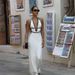 Women’s Clothing Autumn And Winter Women's Clothing New Fashion Contrast Color V Neck Halter Neck Lace Up Backless Knitted Dress_ecoleips.com