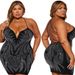 Women's Clothing sexy suspenders deep V hot diamond hip A-line dress_ecoleips.com