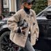 Elegant Cashmere Cardigan With Metal Lock Design – Women's Autumn & Winter Fashion Coat (S-XL, White/Brown)_ecoleips.com