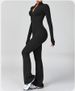 K Zipper Cloud-like Long-sleeved Yoga Bodysuit High-intensity Fitness Exercise One-piece Bodysuit_ecoleips.com