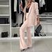 Women's Clothing Fashion Suits Casual Temperament Slim Wide Leg Suits Two Piece Suits_ecoleips.com