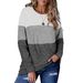 Autumn Winter New European And American Clothing . Women's Round Neck Pullover Color Block Sweatshirt Cross-Border_ecoleips.com