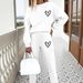 Women's Fashion Casual Sportswear Set Simple Print Essential For Vacation_ecoleips.com