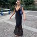 Talenza Elegant Lace Long Dresses Women's Fashion V-Neck Lace Patchwork Sleeveless Long Dress Luxury Slim Female Evening Dresses_ecoleips.com