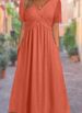 Women's Clothing Women's Solid Color V Neck Short Sleeve Dress With Pocket Autumn Fashion Personalized Clothing_ecoleips.com
