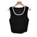 White Wide Strap Knitted Camisole Women, Summer New Design, Niche French Style Inner Wear Top For Women_ecoleips.com