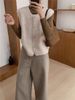 K Korean Style Round Neck Solid Color Cardigan For Women; New Single-breasted Loose Overcoat Sweater For Women_ecoleips.com