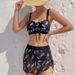 Women's Three Piece Swimsuit 2026 Halter Neck Bikini Set Backless Slimming Printed Sexy Waist Revealing Swimwear_ecoleips.com