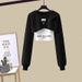 Women's Autumn Three Piece Set Short Sweatshirt Vest Loose Jogger Cargo Pants New Style Clothing_ecoleips.com