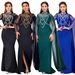 Fashion Women's Elegant Hot Diamond Slim Fitting Arm Wrapped Shawl Dress_ecoleips.com
