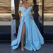 Women's Clothing Women's dresses new summer dresses deep V neck satin multi color dress_ecoleips.com