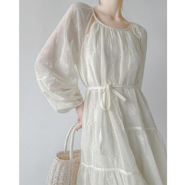French Temperament Tea Break Gentle Style Unique Dress Super Beautiful 2025 Spring Loose Slimming Long Sleeved Skirt For_ecoleips.com