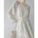 French Temperament Tea Break Gentle Style Unique Dress Super Beautiful 2025 Spring Loose Slimming Long Sleeved Skirt For_ecoleips.com