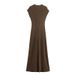 Women's Elegant Pleated Sleeveless Dress Fashionable European American Style Autumn_ecoleips.com