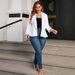 2026 New Model Cross-Border Foreign Trade Independent Station Comfortable Casual Women's Plus Size Ruffle Blazer_ecoleips.com