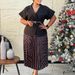 Women's Stylish European American Style Short Sleeved Top And Pleated Skirt Set Polka Dot Suit Collar_ecoleips.com
