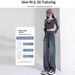 Cement Gray Narrow Wide-leg Jeans Women, Spring/summer, Plus Size, High-waisted, Loose, Slimming, Floor-length Straight_ecoleips.com