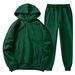 Women's Clothing Autumn and winter men's hooded solid color light plate pullover sweatshirt set casual sports hoodie sweatshirt trousers two piece set_ecoleips.com