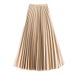 Women’s Clothing Satin Elegant Accordion High Waist Pleated Skirt Spring And Summer All Match Princess Style Skirt Long Skirt New Style_ecoleips.com