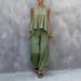 Women's Summer Casual Fashion Sleeveless Wide Leg Pants Set New European And American Style Two Piece Set Trendy Cross Border Style_ecoleips.com