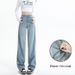 2024 Fall/Winter New Vintage Light-Colored Straight-Leg Jeans For Women, Loose Fit, Draped, Petite-Friendly,_ecoleips.com