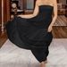 European And American New Women's Solid Color Strapl Patchwork Hem Long Sleevel Vintage Bohemian Waist-Cinching_ecoleips.com