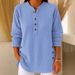 2026 Cross-Border European And American Autumn Winter New Corduroy Solid Color Loose Casual V-Neck Button Long Sleeve_ecoleips.com