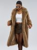 K Women's Long Faux Fur Coat With A Suit Collar; Artificial Fur Coat;_ecoleips.com